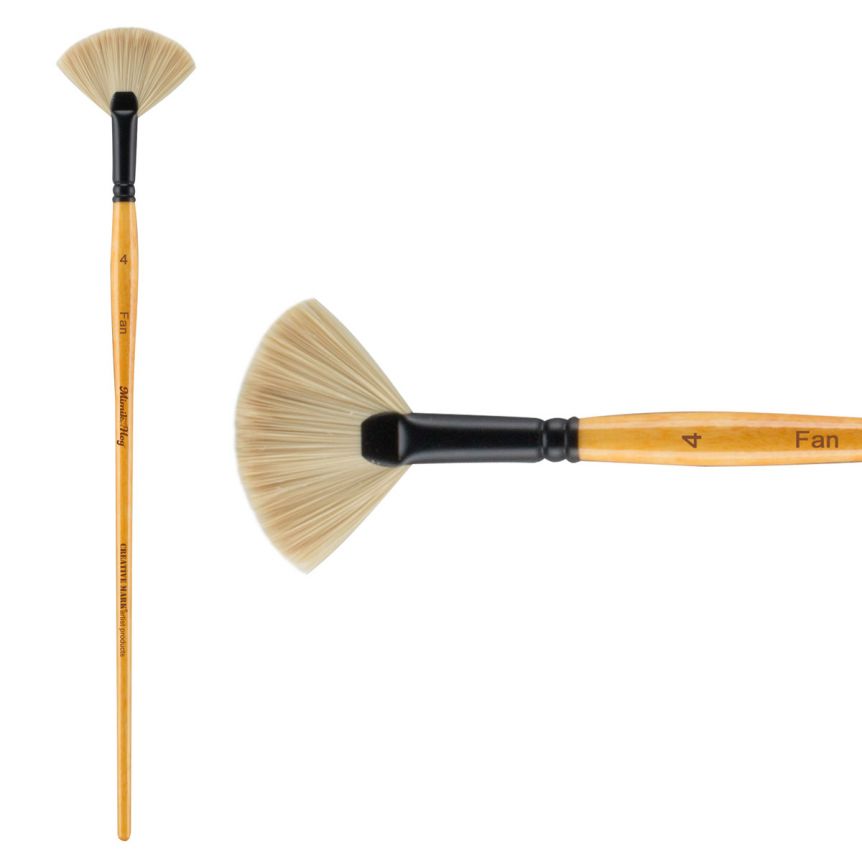 Mimik Hog Professional Synthetic Bristle Brush, Fan Size #4