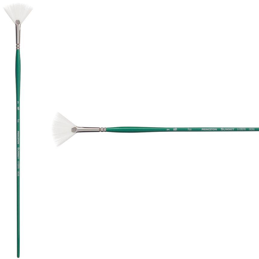 Princeton Summit Series 6100 Synthetic Brush - Fan, Long Handle, Size 2