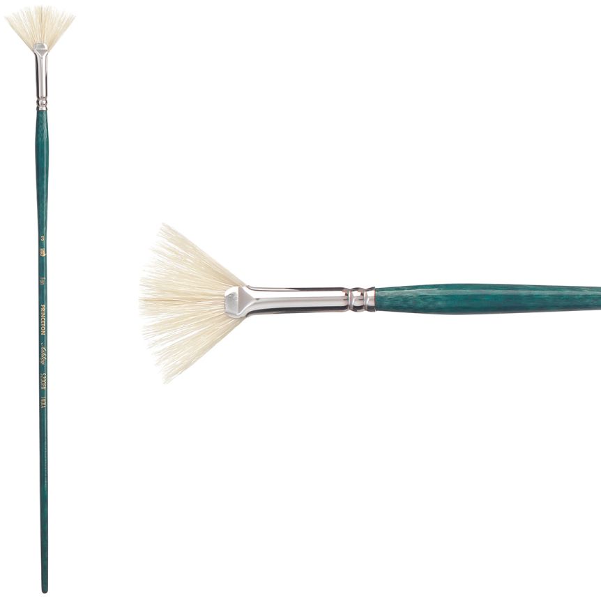 Princeton Ashley Series 5200 Natural Bristle Brush - Fan, Long Handle, Size 3