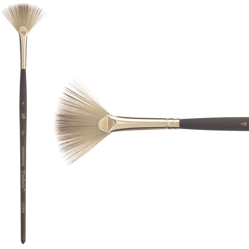 Princeton Umbria Series 6250 Synthetic Brush - Fan, Short Handle, Size 4