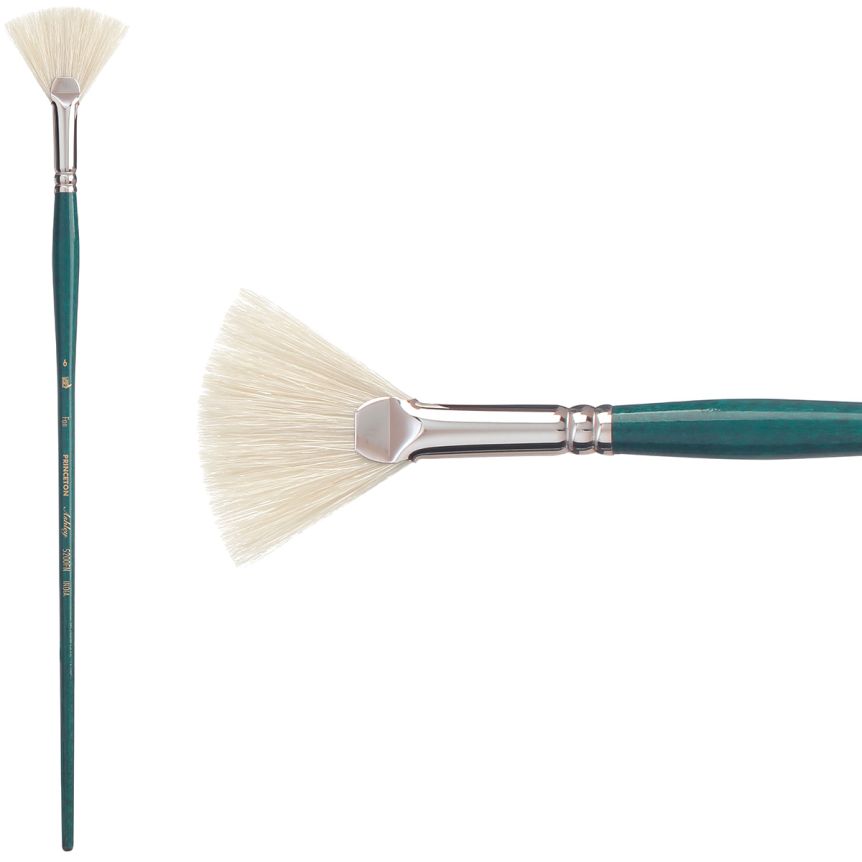 Princeton Ashley Series 5200 Natural Bristle Brush - Fan, Long Handle, Size 6