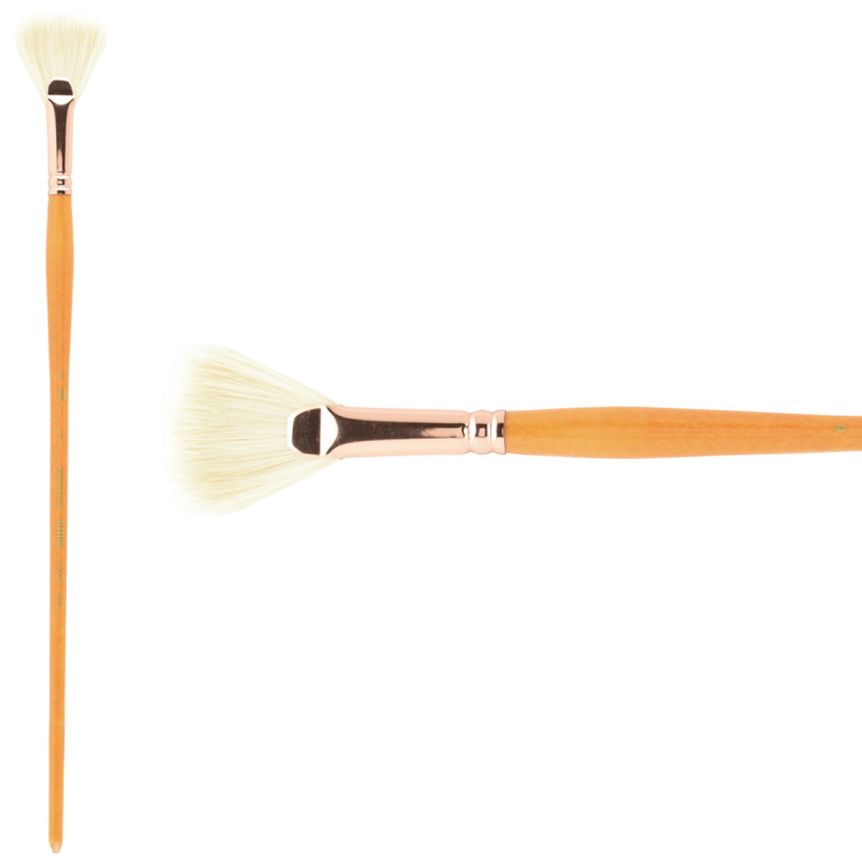 Princeton Refine Series 5400 Natural Bristle Brush - Fan, Long Handle, Size 6