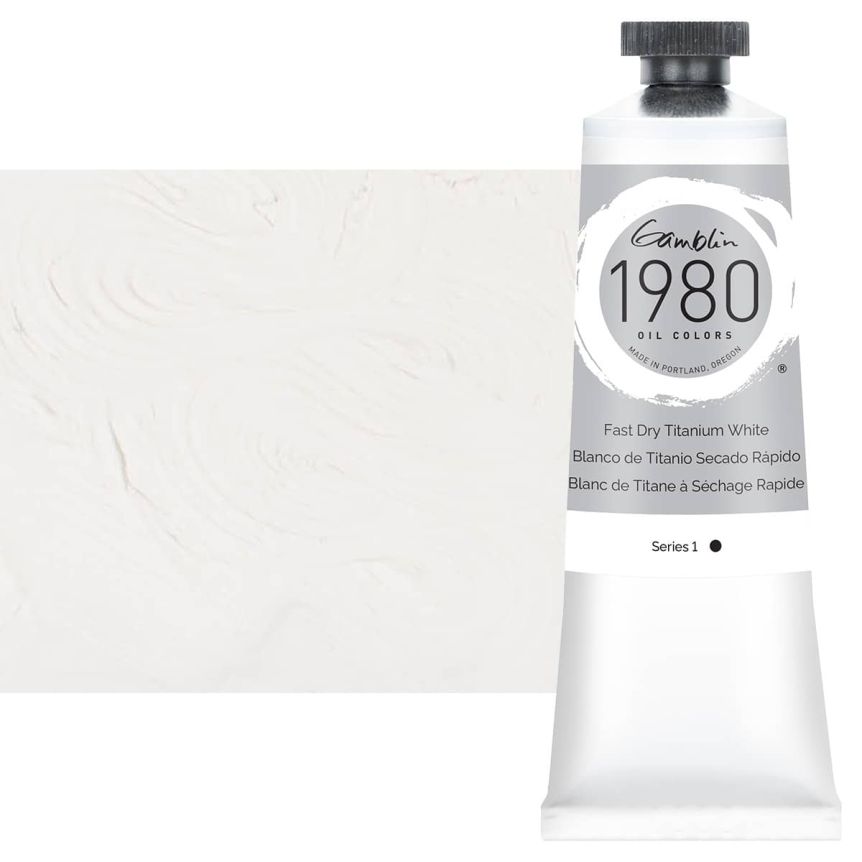 Gamblin 1980 Oil Colors - Fast Dry Titanium White, 37ml Tube