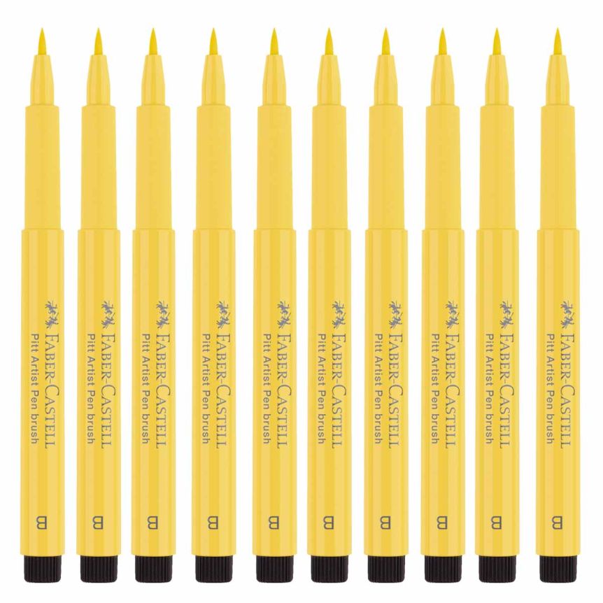 Faber-Castell Pitt Artist Brush Pen, No. 108 - Dark Cadmium Yellow (Box of 10)