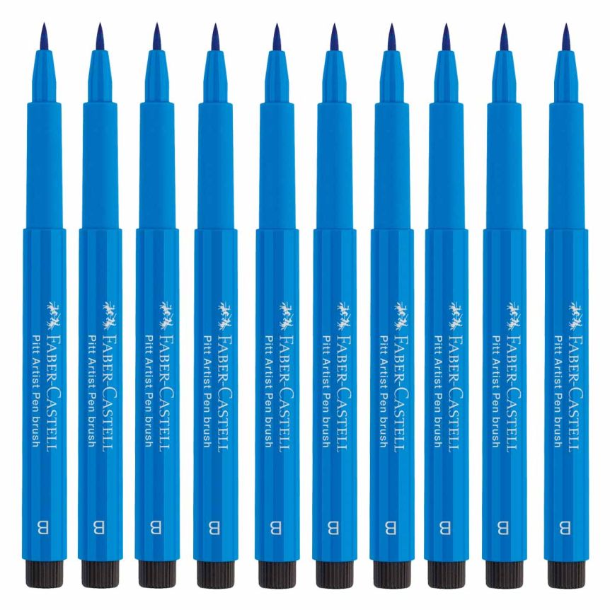 Faber-Castell Pitt Artist Brush Pen, No. 110 - Phthalo Blue (Box of 10)