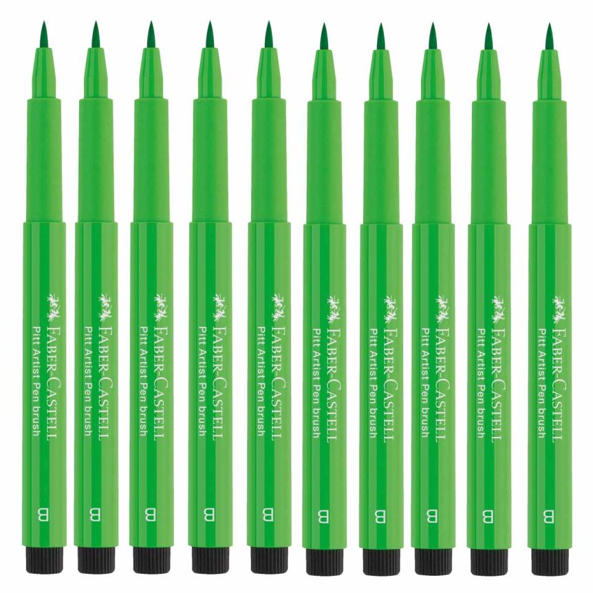 Faber-Castell Pitt Artist Brush Pen, No. 112 - Leaf Green (Box of 10)