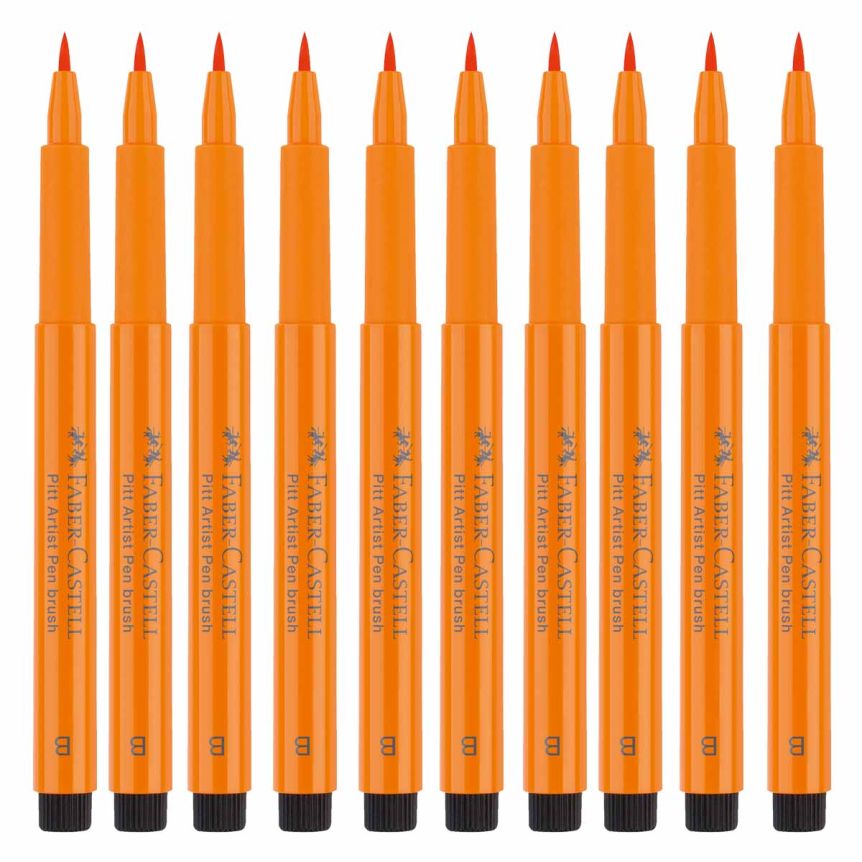 Faber-Castell Pitt Artist Brush Pen, No. 113 - Orange Glaze (Box of 10)