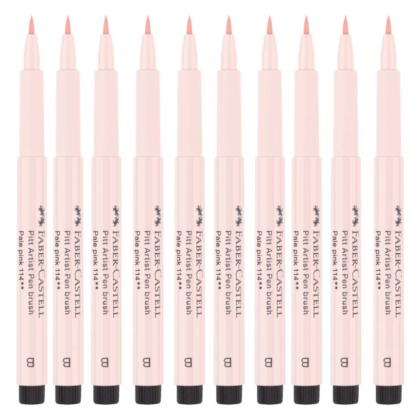Faber-Castell Pitt Artist Brush Pen, No. 114 - Pale Pink (Box of 10) 