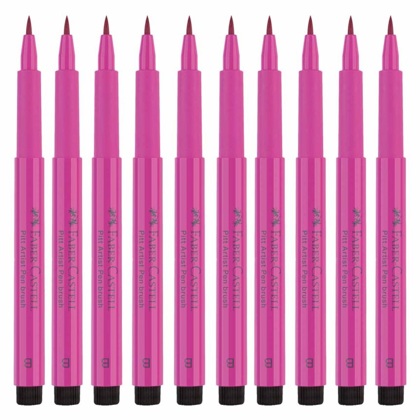 Faber-Castell Pitt Artist Brush Pen, No. 125 - Middle Purple Pink (Box of 10) 