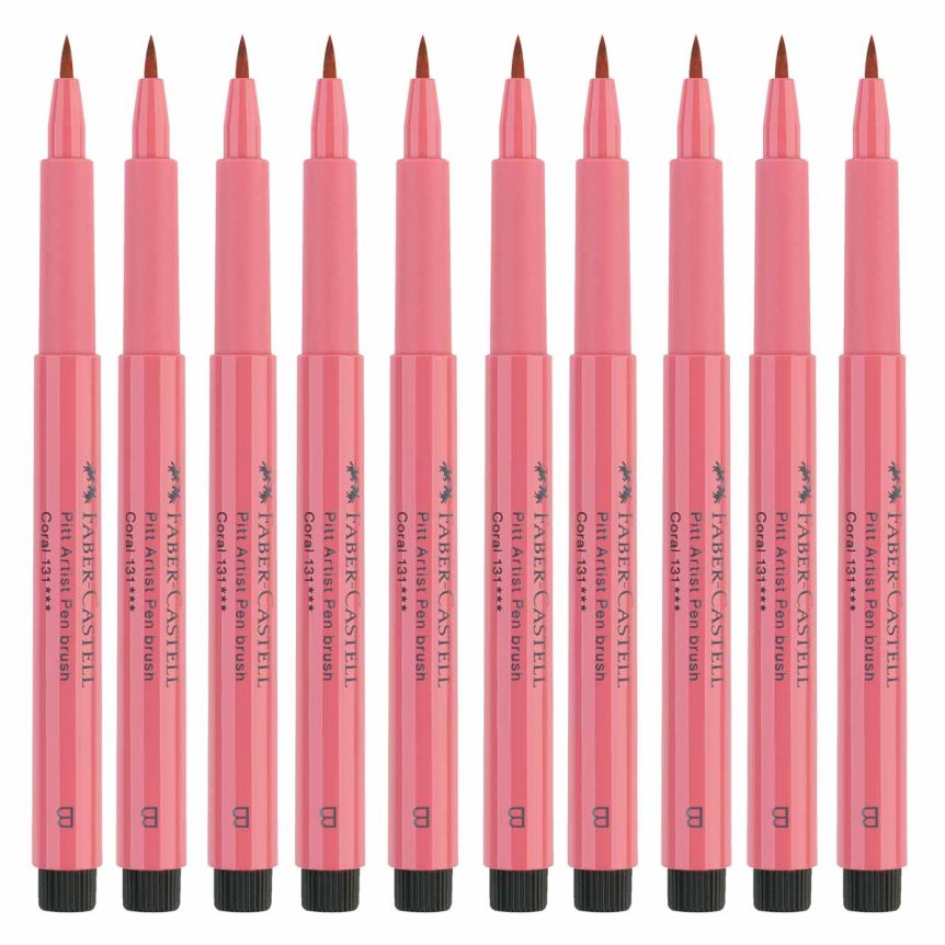 Faber-Castell Pitt Artist Brush Pen, No. 131 - Coral (Box of 10)