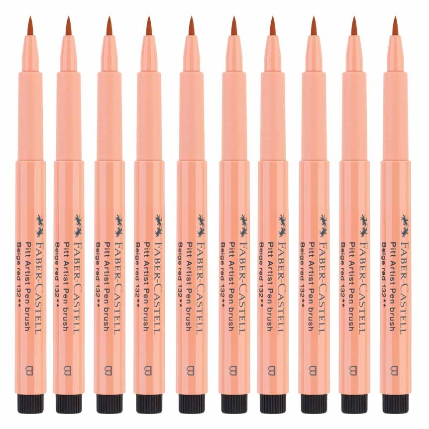 Faber-Castell Pitt Artist Brush Pen, No. 132 - Beige Red (Box of 10)