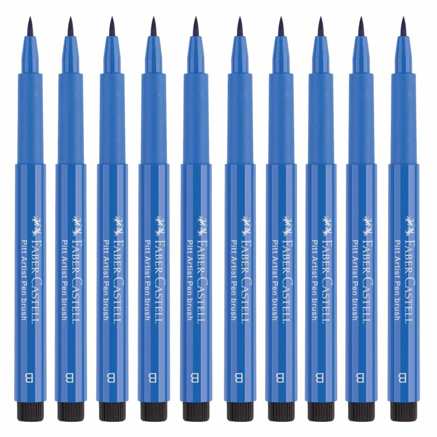 Faber-Castell Pitt Artist Brush Pen, No. 143 - Cobalt Blue (Box of 10)