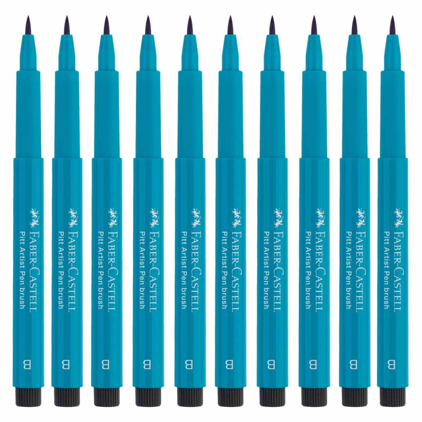 Faber-Castell Pitt Artist Brush Pen, No. 153 - Cobalt Turquoise (Box of 10)