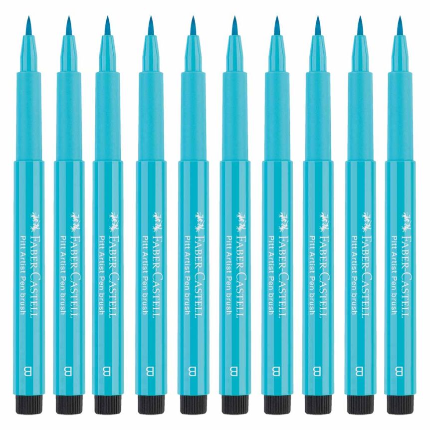 Faber-Castell Pitt Artist Brush Pen, No. 154 - Light Cobalt Turquoise (Box of 10)