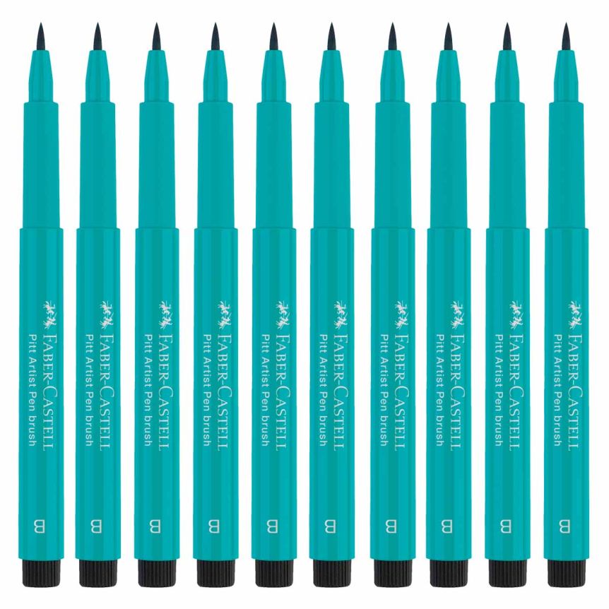 Faber-Castell Pitt Artist Brush Pen, No. 156 - Cobalt Green (Box of 10)