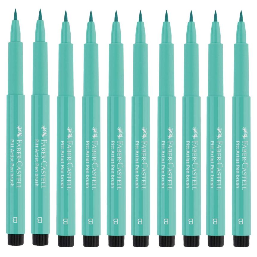 Faber-Castell Pitt Artist Brush Pen, No. 161 - Phthalo Green (Box of 10)