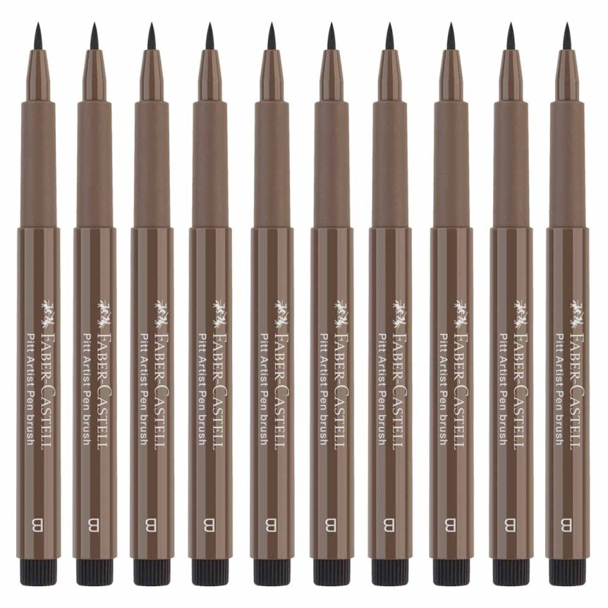 Faber-Castell Pitt Artist Brush Pen, No. 177 - Walnut Brown (Box of 10)