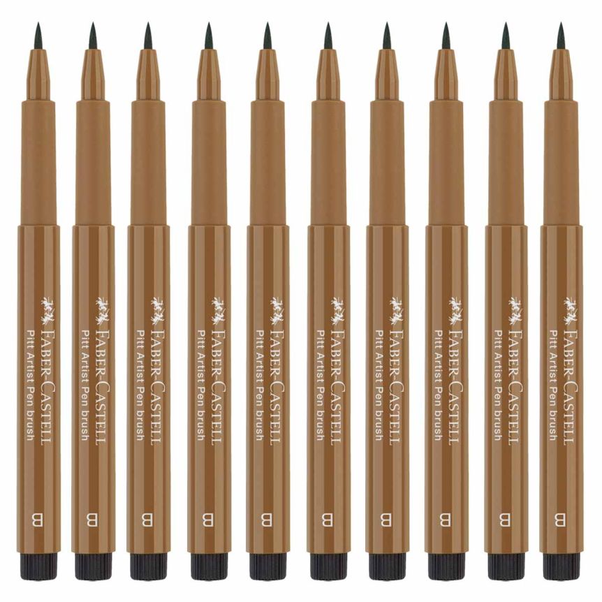 Faber-Castell Pitt Artist Brush Pen, No. 180 - Raw Umber (Box of 10)