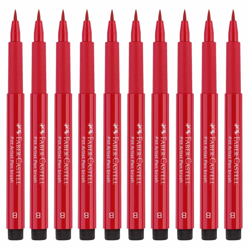 Faber-Castell Pitt Artist Brush Pen, No. 219 - Deep Scarlet Red (Box of 10)