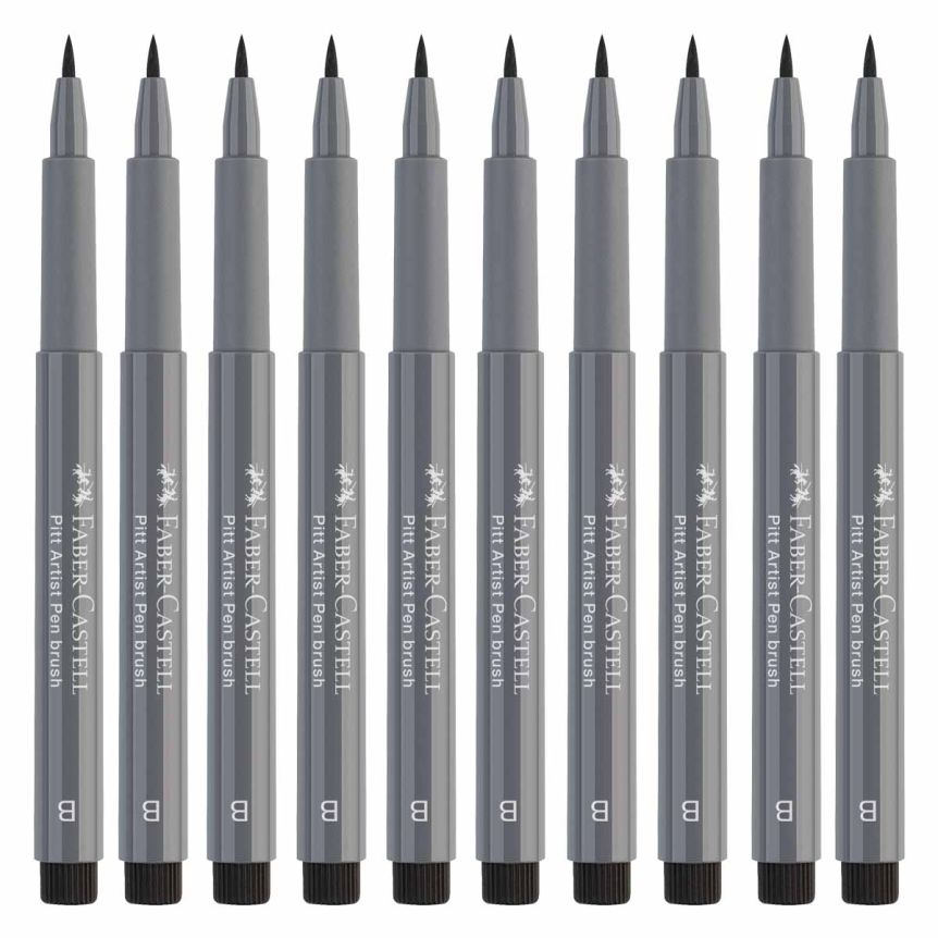 Faber-Castell Pitt Artist Brush Pen, No. 233 - Cold Grey 4 (Box of 10)