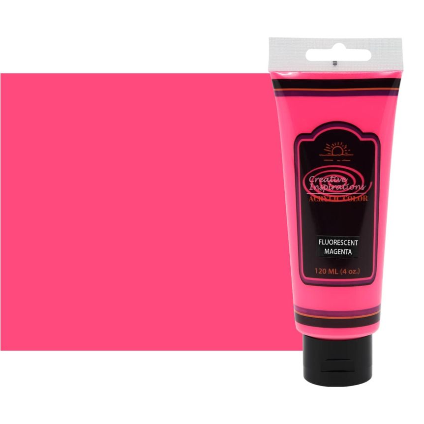 Creative Inspirations Acrylic color, Fluorescent Magenta, 120ml tube