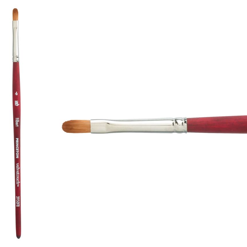 Princeton Velvetouch™ Series 3950 Synthetic Blend Brush #4 Filbert 