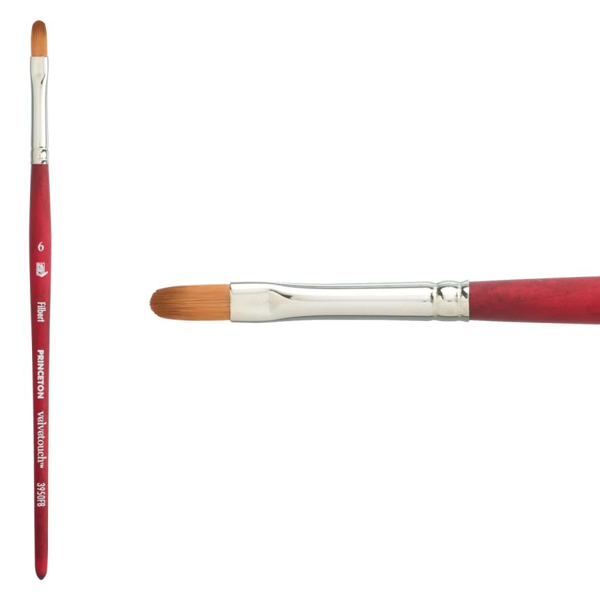 Princeton Velvetouch™ Series 3950 Synthetic Blend Brush #6 Filbert