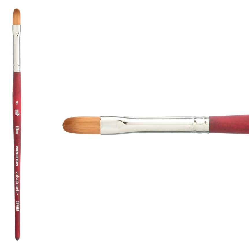 Princeton Velvetouch™ Series 3950 Synthetic Blend Brush #8 Filbert
