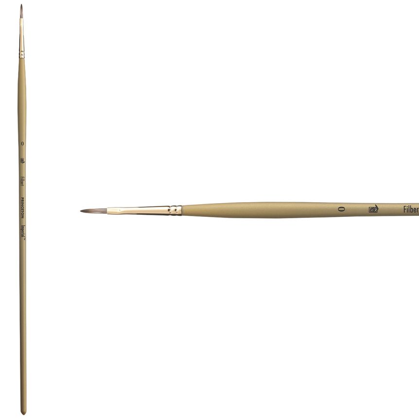 Princeton Imperial Series 6600 Synthetic Mongoose Brush - Filbert, Long Handle, Size 0