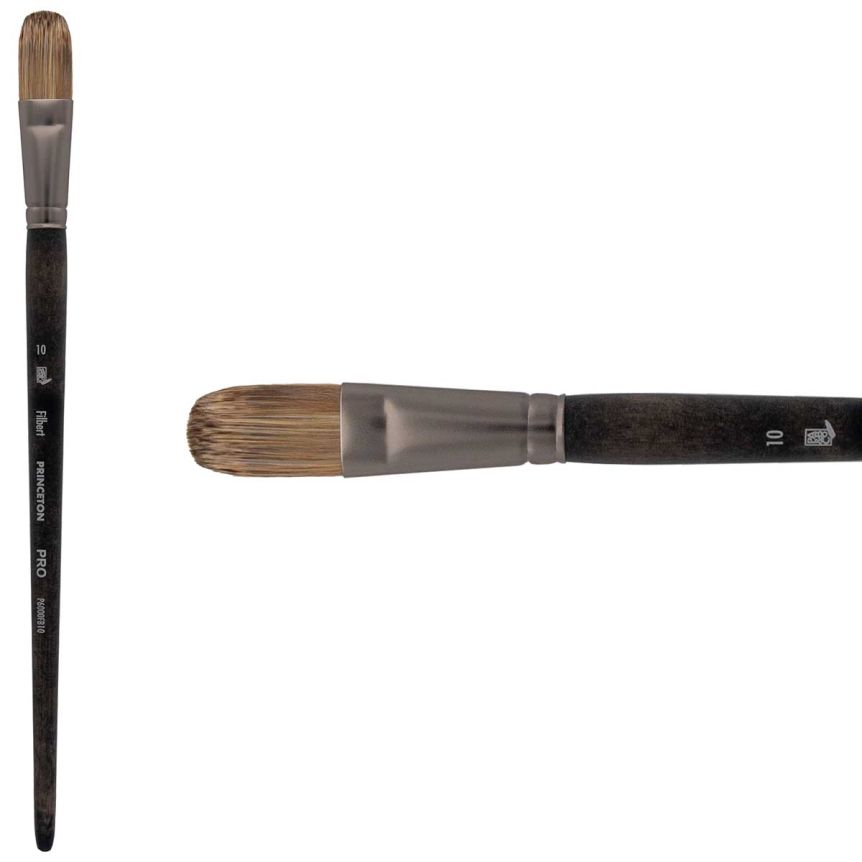 Princeton Pro Series 6000 Synthetic Brush - Filbert, Long Handle, Size 10