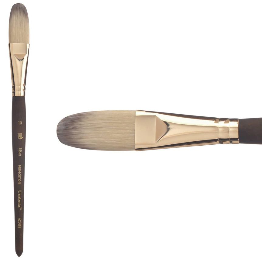 Princeton Umbria Series 6250 Synthetic Brush - Filbert, Short Handle, Size 10
