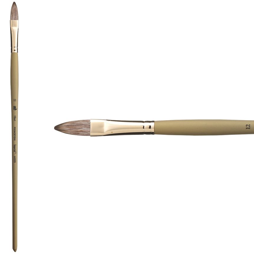 Princeton Imperial Series 6600 Synthetic Mongoose Brush - Filbert, Long Handle, Size 12