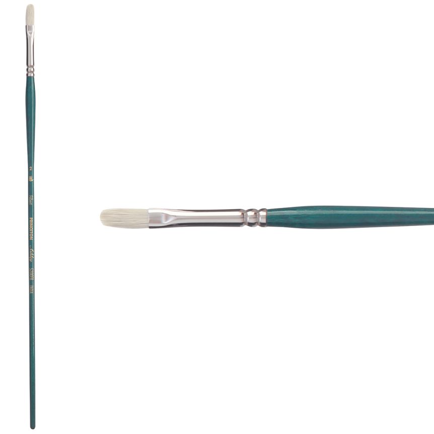 Princeton Ashley Series 5200 Natural Bristle Brush - Filbert, Long Handle, Size 2