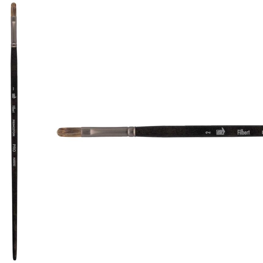 Princeton Pro Series 6000 Synthetic Brush - Filbert, Long Handle, Size 2