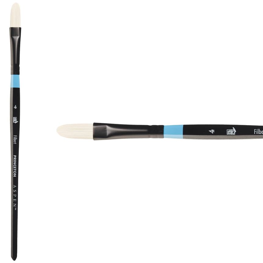 Princeton Aspen Series 6950 Synthetic Brush - Filbert, Short Handle, Size 4