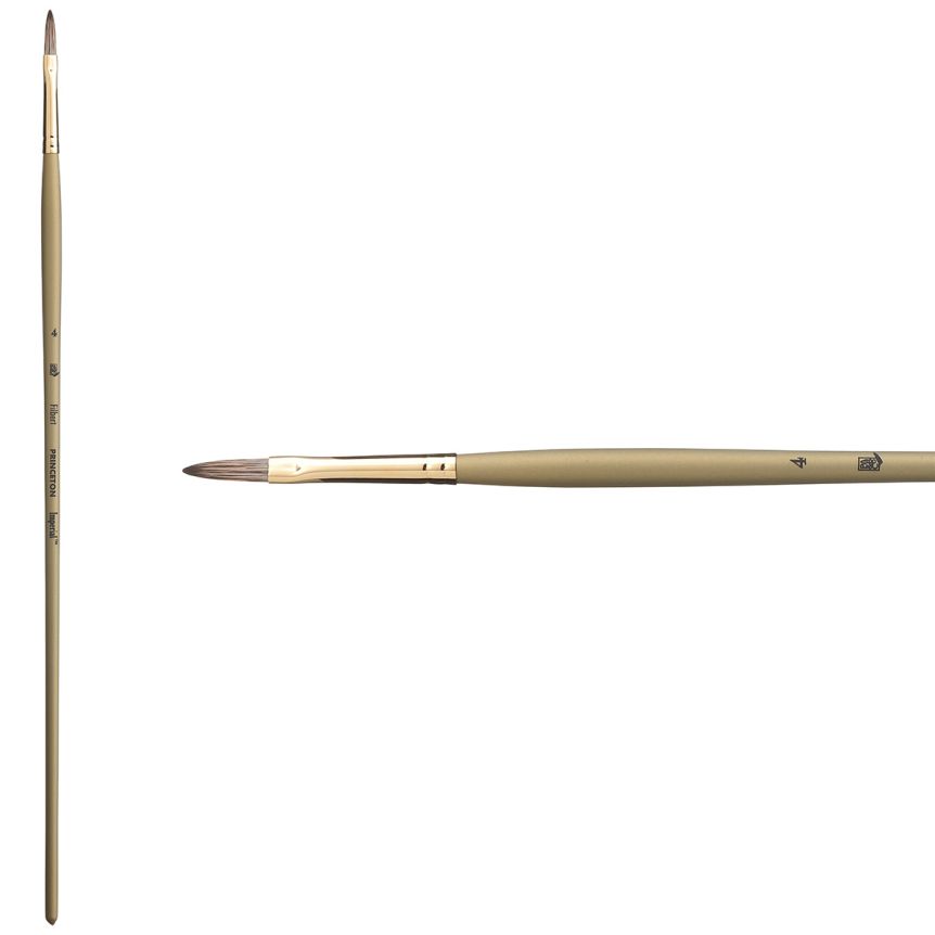 Princeton Imperial Series 6600 Synthetic Mongoose Brush - Filbert, Long Handle, Size 4