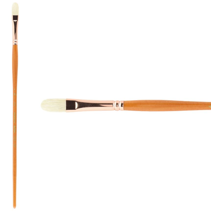 Princeton Refine Series 5400 Natural Bristle Brush - Filbert, Long Handle, Size 4