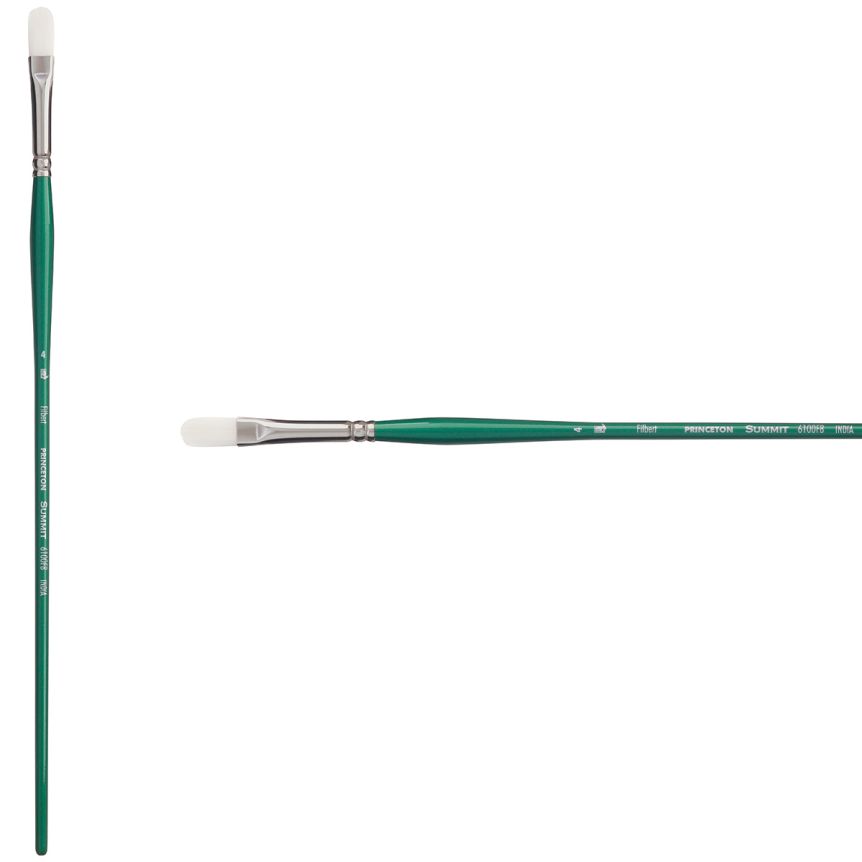 Princeton Summit Series 6100 Synthetic Brush - Filbert, Long Handle, Size 4