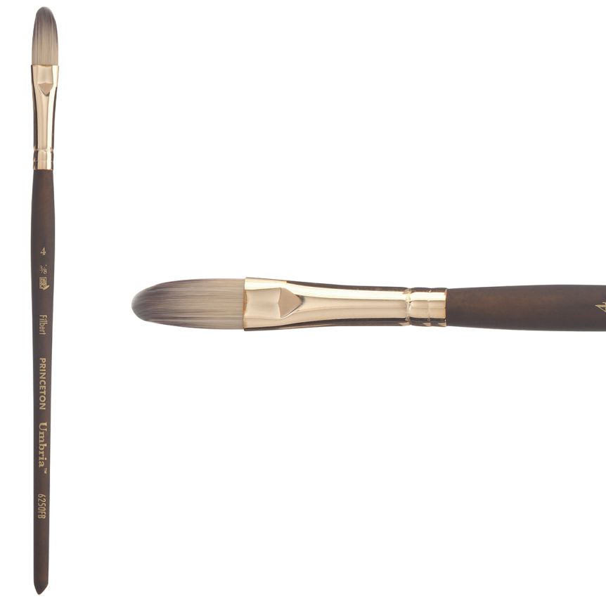 Princeton Umbria Series 6250 Synthetic Brush - Filbert, Short Handle, Size 4