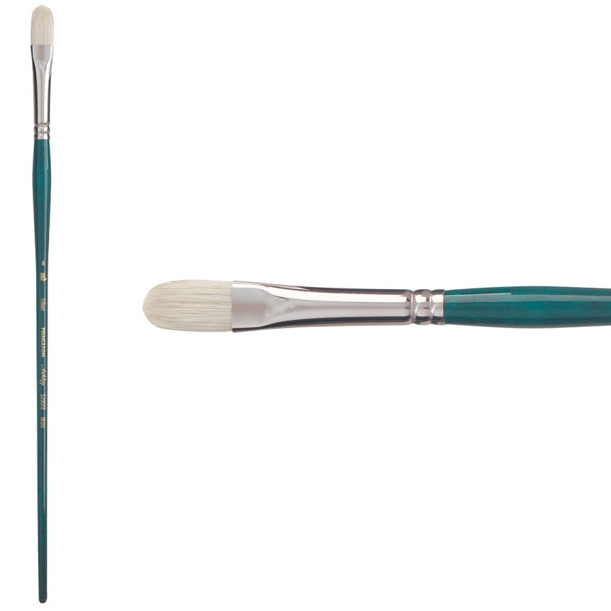 Princeton Ashley Series 5200 Natural Bristle Brush - Filbert, Long Handle, Size 6