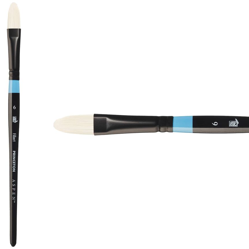 Princeton Aspen Series 6950 Synthetic Brush - Filbert, Short Handle, Size 6