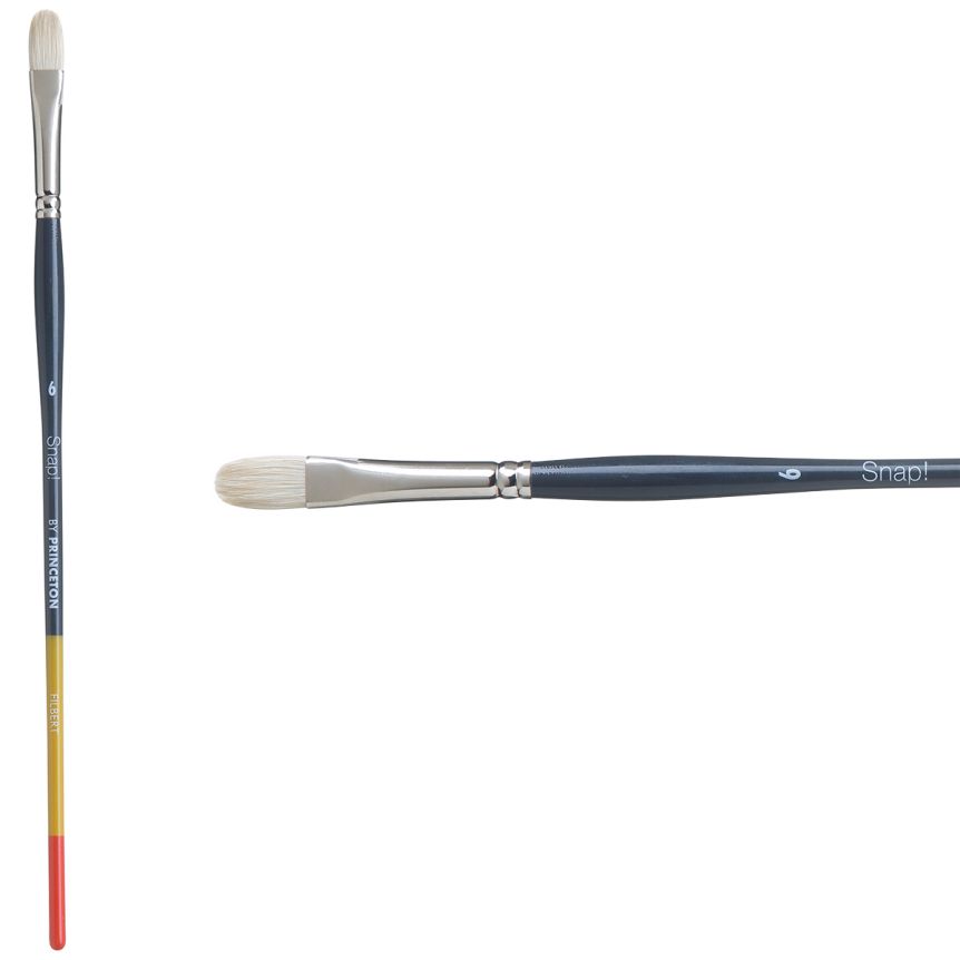 Princeton Snap! Series 9700 Natural Bristle Brush - Filbert, Long Handle, Size 2