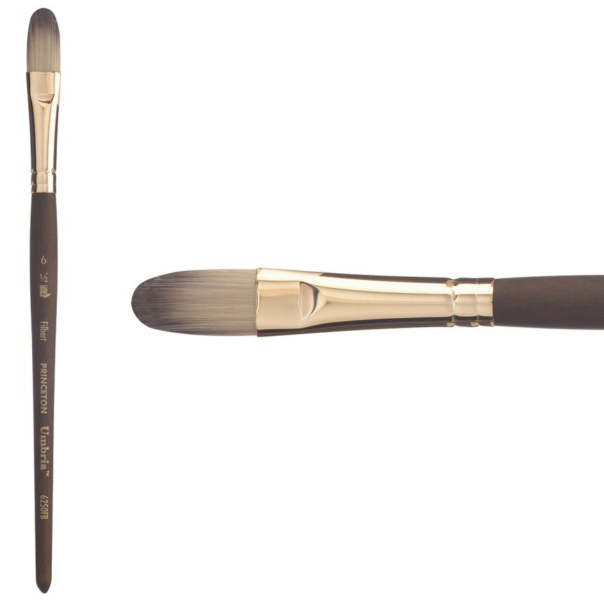 Princeton Umbria Series 6250 Synthetic Brush - Filbert, Short Handle, Size 6