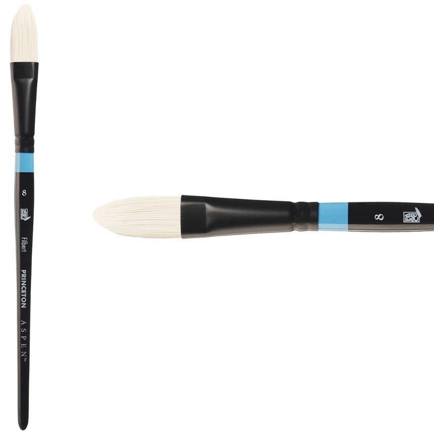 Princeton Aspen Series 6950 Synthetic Brush - Filbert, Short Handle, Size 8