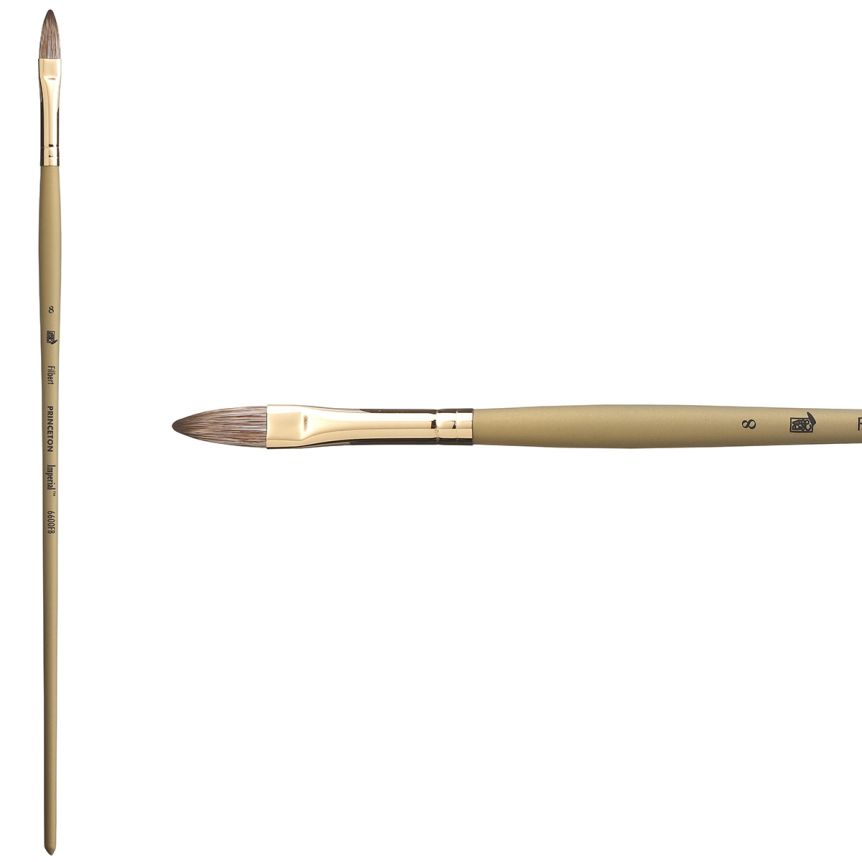 Princeton Imperial Series 6600 Synthetic Mongoose Brush - Filbert, Long Handle, Size 8