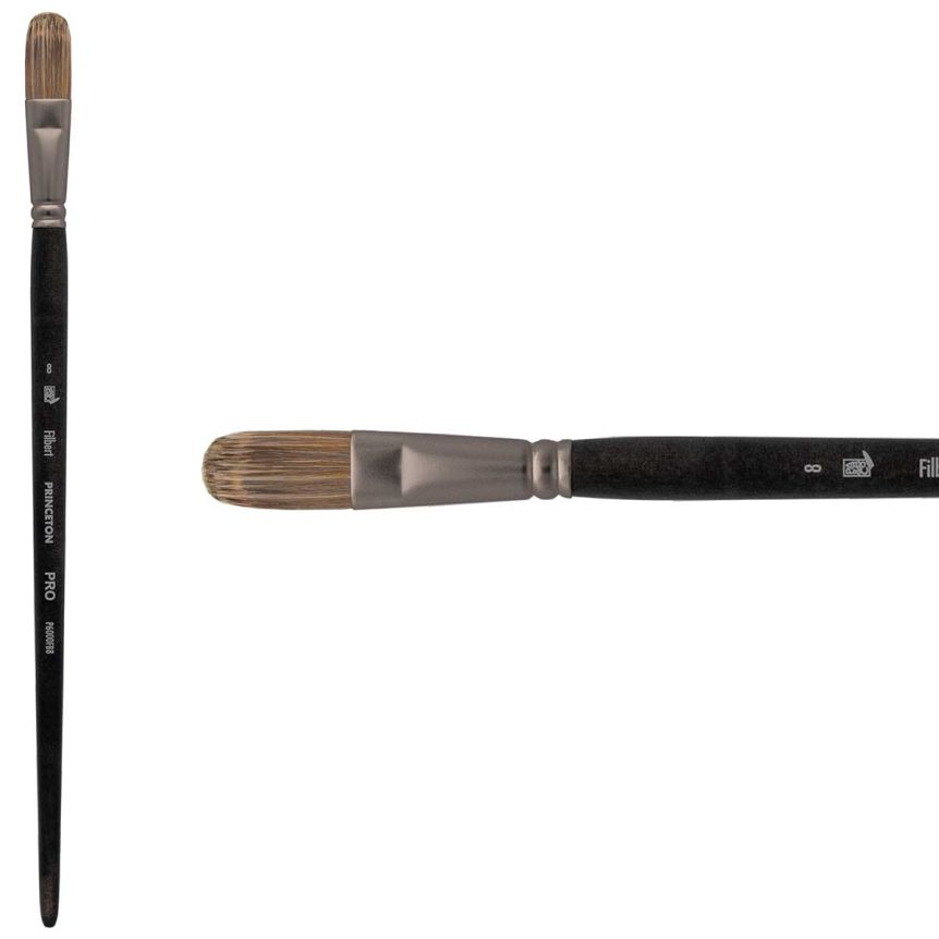 Princeton Pro Series 6000 Synthetic Brush - Filbert, Long Handle, Size 8