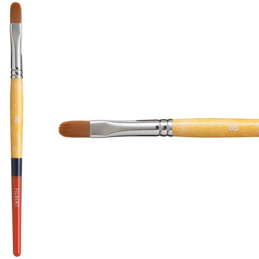 Princeton Snap! Series 9650 Golden Taklon Brush - Filbert, Short Handle, Size 8
