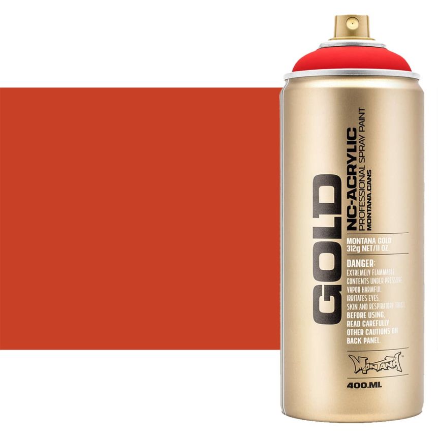 Montana GOLD Acrylic Professional Spray Paint 400 ml - Fire Red Fluorescent