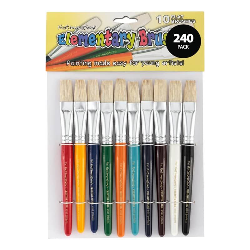 First Impressions Kids Flat Chubby Paint Brush for Kids 240 Bulk Pack