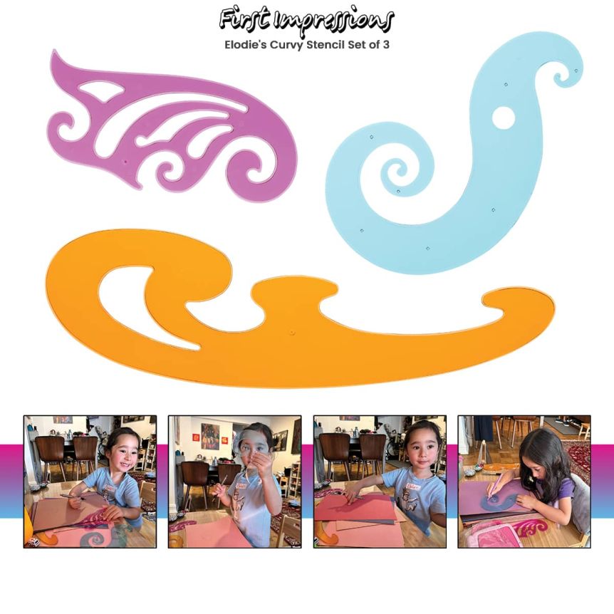 Elodie’s Curvy Stencil Set of 3 by First Impressions